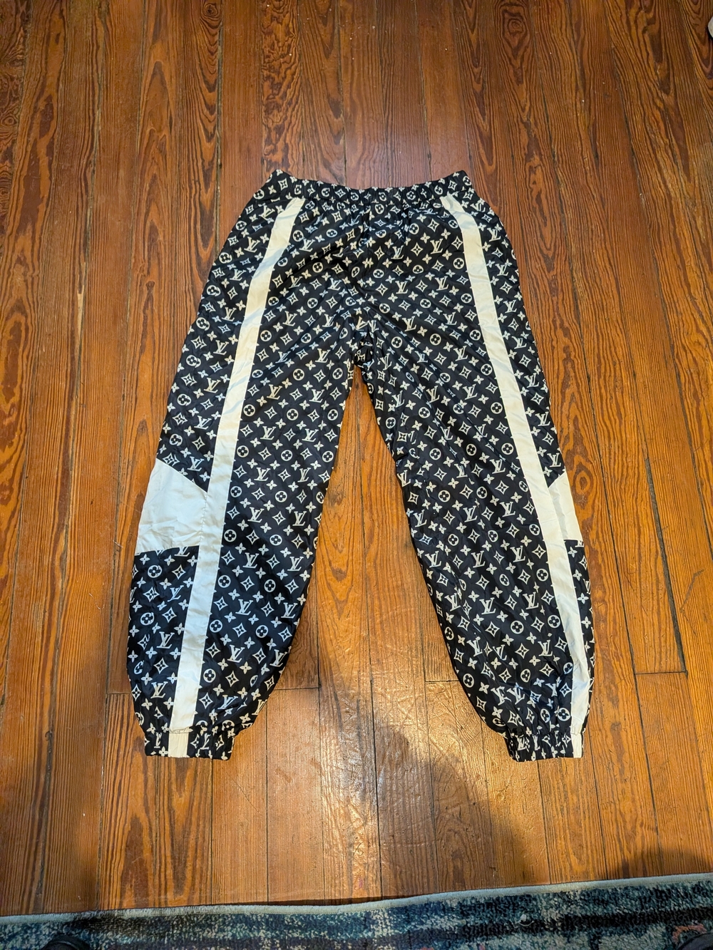 Louis Vuitton Black and White Monogram Track Pants